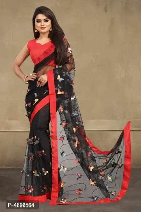 New Trendy Net Butterfly Saree with Blouse piece uploaded by business on 9/3/2023