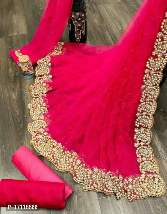 Post image Bollywood Embroidered Net Sari

 Color: Pink

 Fabric: Net

 Type: Saree with Blouse piece

 Style: Embroidered

 Design Type: Bollywood

Saree Length: 5.5 (in metres)

Blouse Length: 0.8 (in metres)

Within 6-8 business days However, to find out an actual date of delivery, please enter your pin code.

null