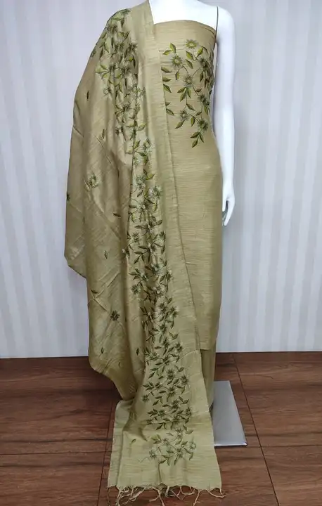 Khadi cotton embroidery work suit  uploaded by business on 9/3/2023