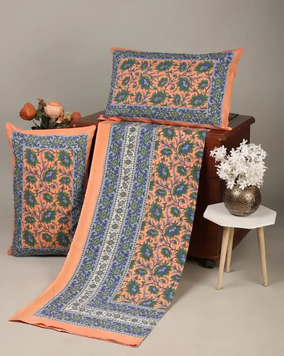 Bagru Hand Block Printed Cotton bedsheets uploaded by Print Factory Bagru on 9/3/2023