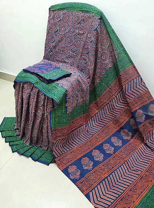 Mulmul cotton sarees with blouse  uploaded by business on 7/17/2020