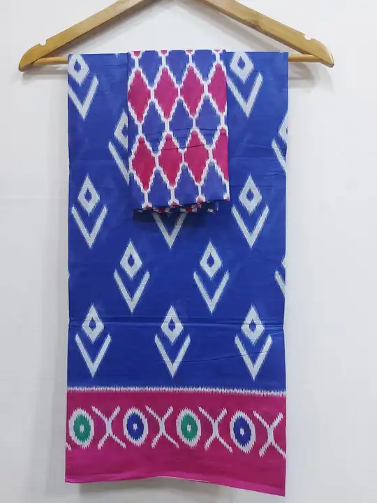 Ikkat cotton printed saree  uploaded by KRIPEE LIFESTYLE on 9/3/2023