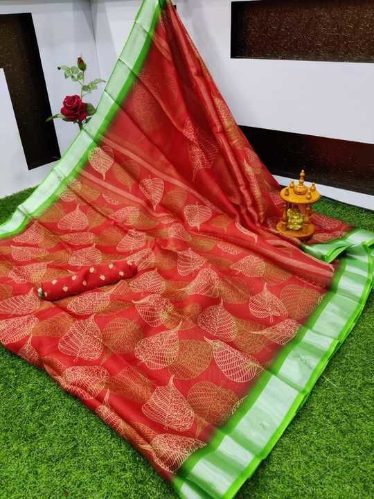 👌💥🌹 *new collection light weight organza sillk digital leaf printing sarees good quality super pr uploaded by business on 3/20/2021