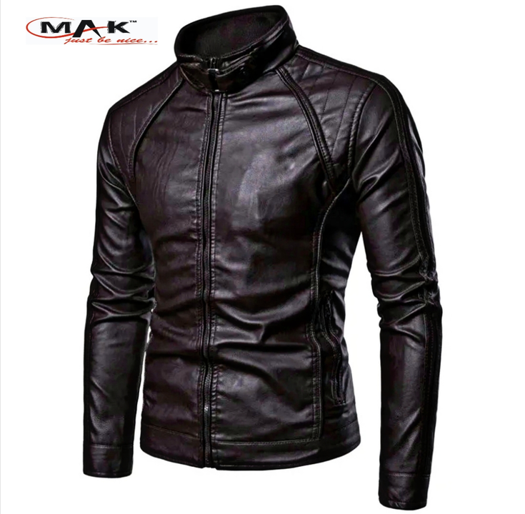 Men's leather jacket uploaded by MAK (the leather hub) on 9/4/2023
