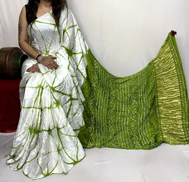 Modal silk bandhani & clamp dyeing saree uploaded by Koral Art on 9/4/2023