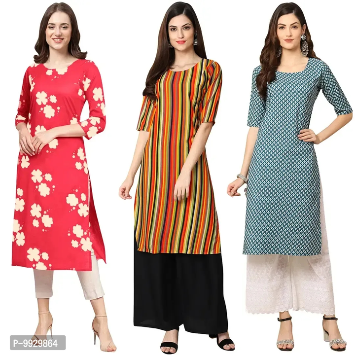 Women Crepe Digital Printed Straight Kurti  Pack of 3

Size: 
S
M
L
XL
2XL

 Color:  Multicoloured

 uploaded by business on 9/4/2023