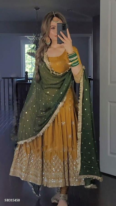 Beautiful gown and bottom with dupatta  uploaded by business on 9/4/2023
