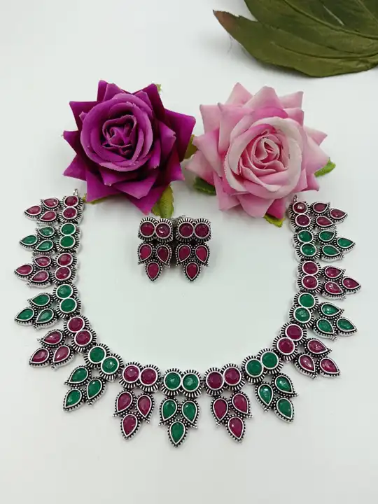 German silver necklace contact 7892217538 uploaded by Sri Mutha jewellery on 9/4/2023
