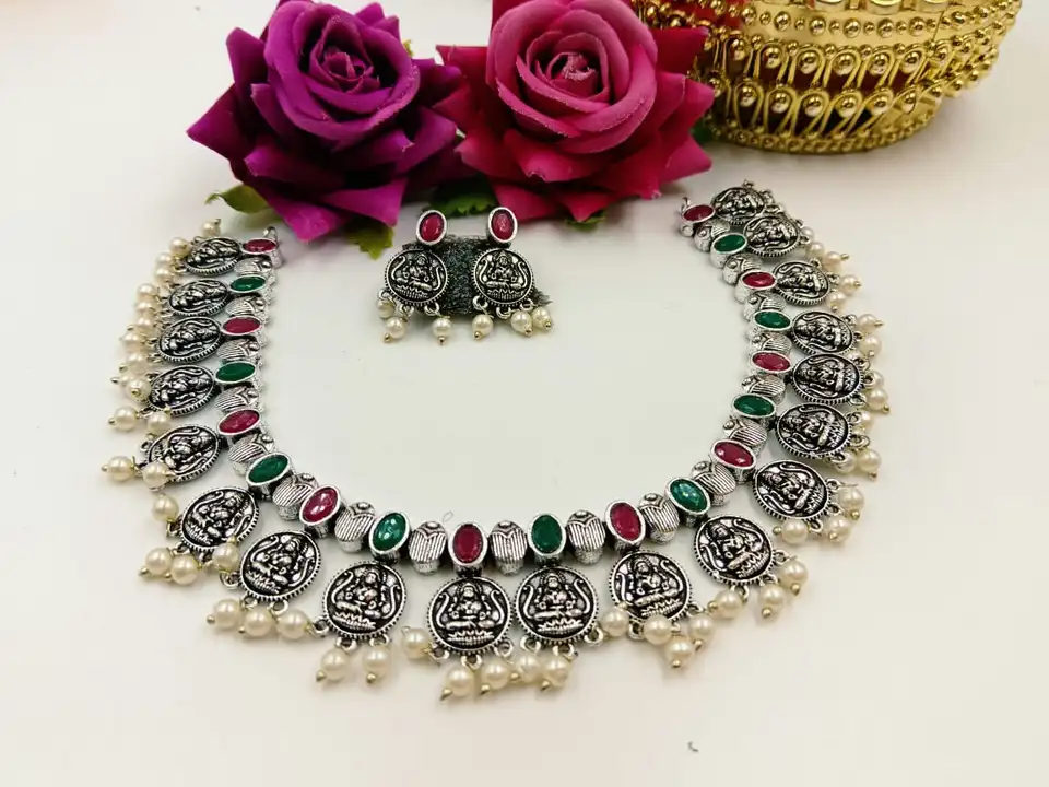 German silver necklace contact 7892217238 uploaded by Sri Mutha jewellery on 9/4/2023
