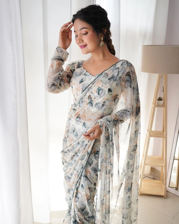 Georgette saree  uploaded by RV FASHION on 9/4/2023