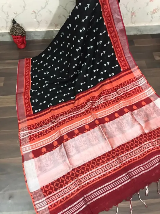 SAREES:-LINEN WITH SILVER JARI BORDER.

*WORK* - DIGITAL PRINT. uploaded by NIVA CREATION on 9/5/2023
