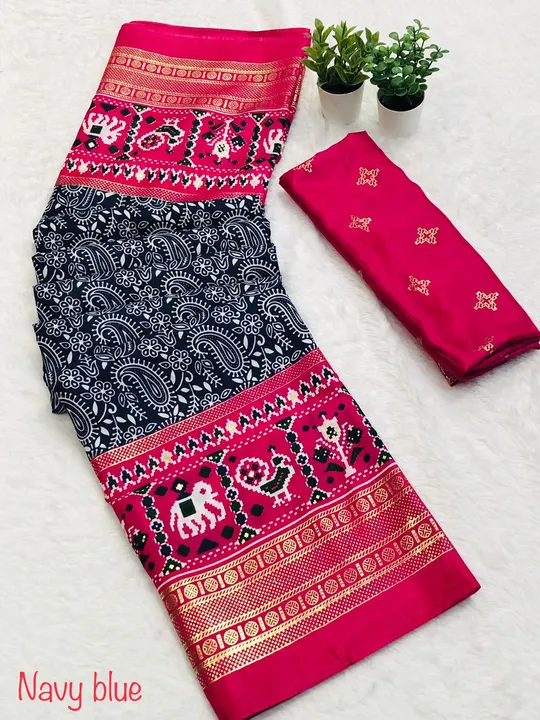 Soft dola silk printed saree  uploaded by Suyukti Creation on 9/5/2023