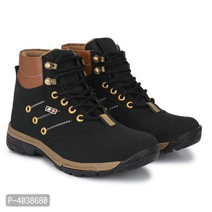 Post image Mens Black Synthetic Leather High Ankle-Length Tough Boots call me :-6295425564