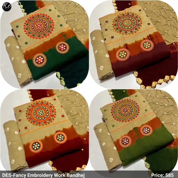 Fancy Embrodery work Bandhej uploaded by business on 9/5/2023