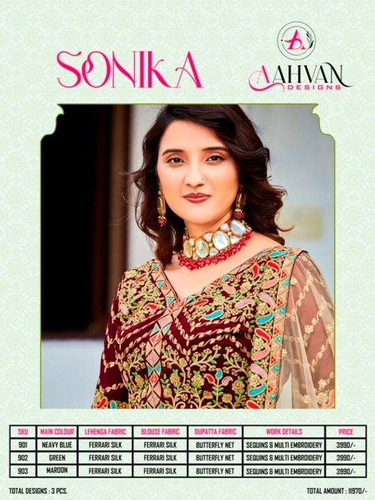 Sonika Aahvan Designs Lehenga Choli uploaded by business on 9/5/2023
