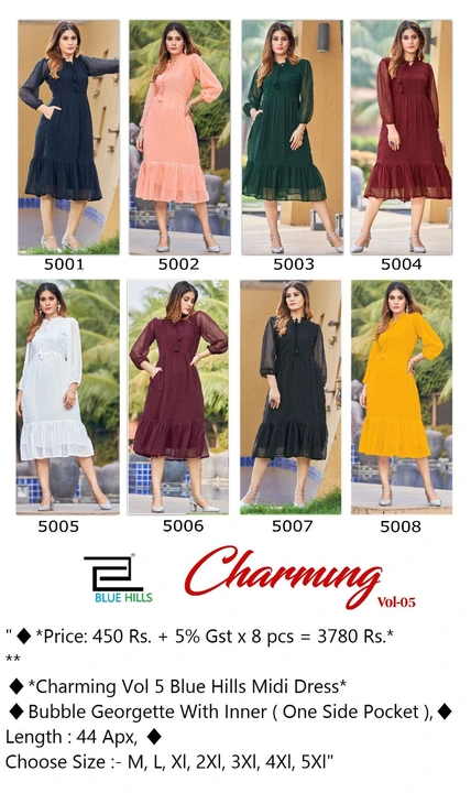Charming Vol 5 Blue Hills Midi Dress uploaded by Kavya style plus on 9/5/2023