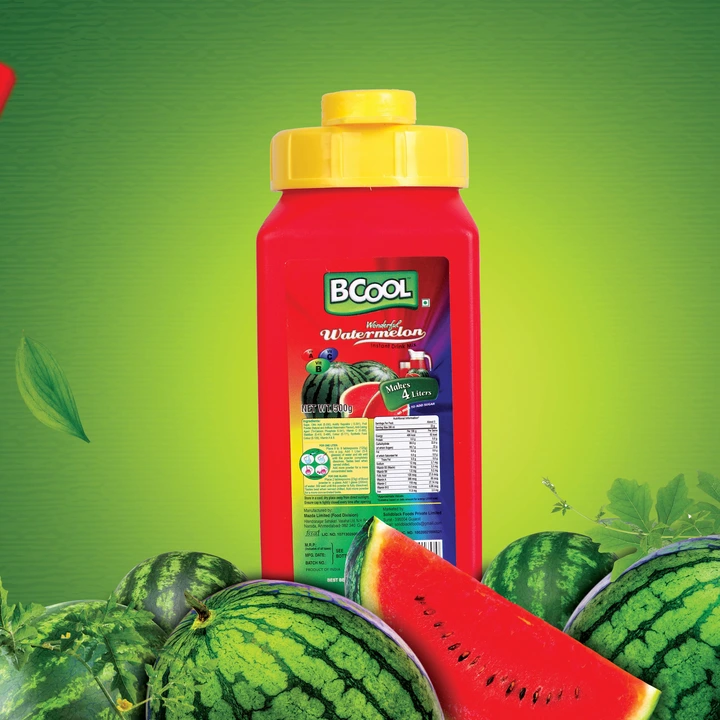 BCOOL Watermelon Instant Drink Mix, Energy Drink Mix 500gm(Makes 30 glasses).make Juice, Lassi,Popsi uploaded by Solidblack Foods Pvt Ltd on 9/5/2023