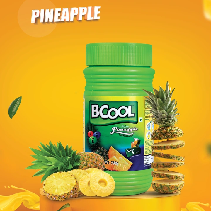 BCOOL Instant Pineapple Drink Mix, Energy Drink Mix 750gm(Makes 44 glasses). make Juice, Lassi,Popsi uploaded by Solidblack Foods Pvt Ltd on 9/5/2023