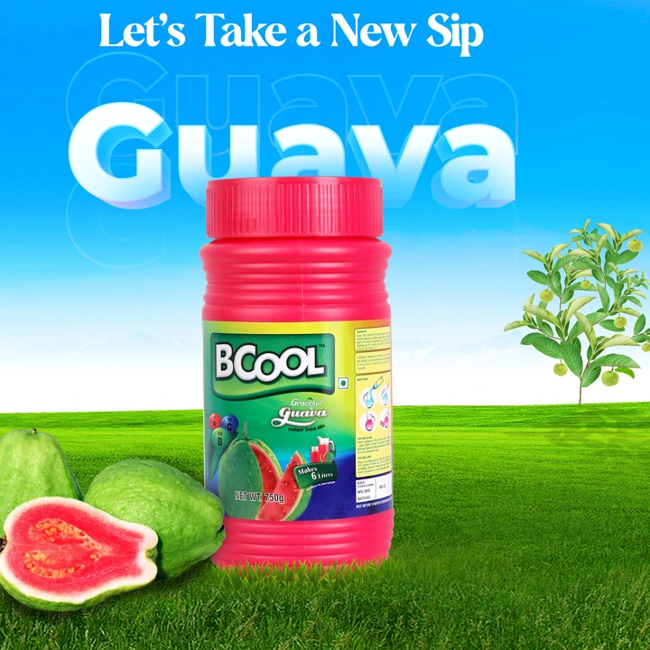BCOOL Guava Instant Drink Mix, Energy Drink Mix 750gm(Makes 44 glasses). make Juice, Lassi,Popsi uploaded by Solidblack Foods Pvt Ltd on 9/5/2023