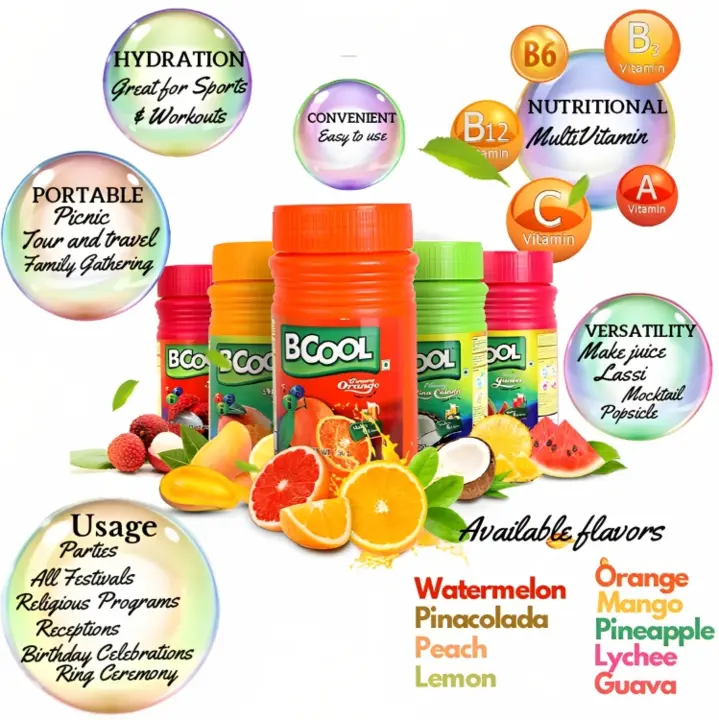 BCOOL Lychee Instant Drink Mix, Energy Drink Mix 750gm(Makes 44 glasses). make Juice, Lassi,Popsi uploaded by Solidblack Foods Pvt Ltd on 9/5/2023