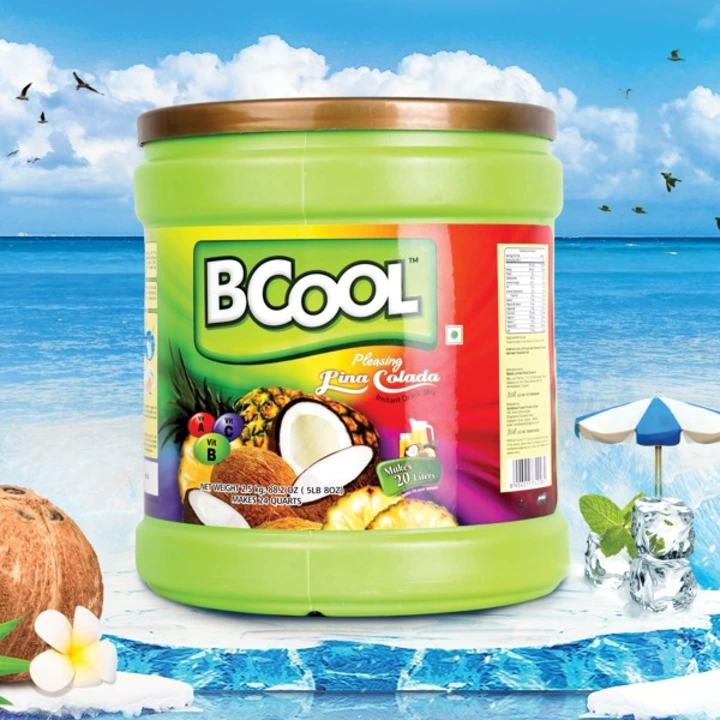 BCOOL Pinacolada Instant Drink Mix, Energy Drink Mix 2.5kg(Make150 glasses).Make Juice, Lassi uploaded by Solidblack Foods Pvt Ltd on 9/5/2023