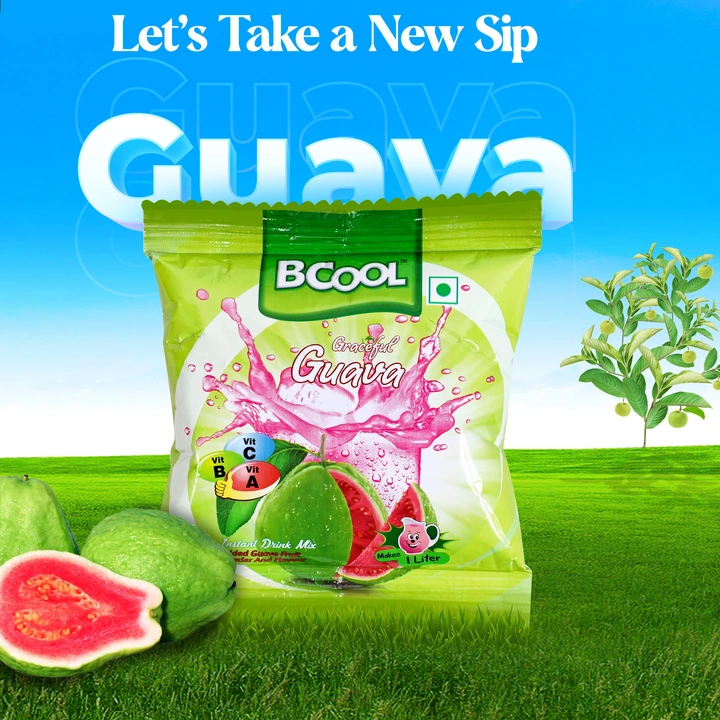 BCOOL Guava Instant Drink Mix 125gm(Make7 glasses).Make Juice, Lassi,Popsicle[Pack of 10] uploaded by Solidblack Foods Pvt Ltd on 9/5/2023