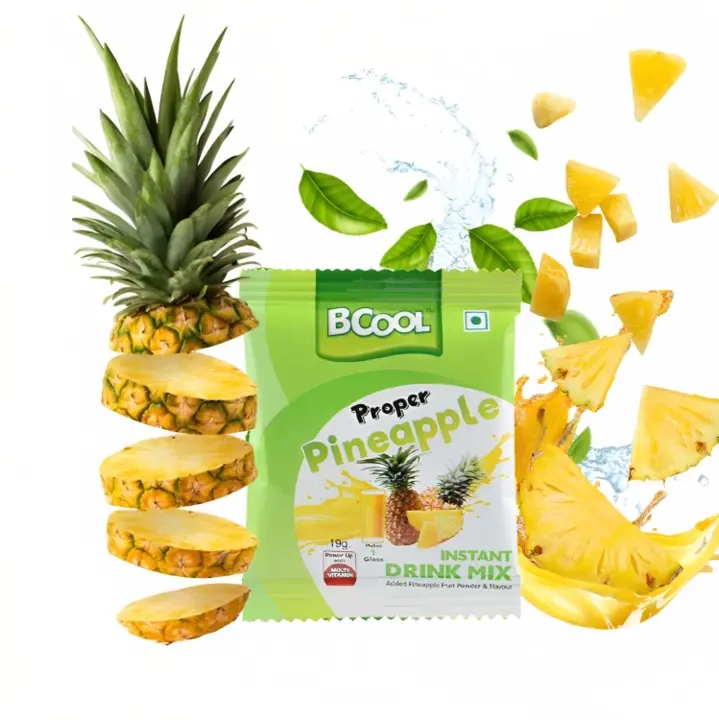 BCOOL Pineapple Instant Drink Mix 19gm(Make 1 glass).Make Juice, Lassi,Popsicle.[Pack of 50] uploaded by Solidblack Foods Pvt Ltd on 9/5/2023