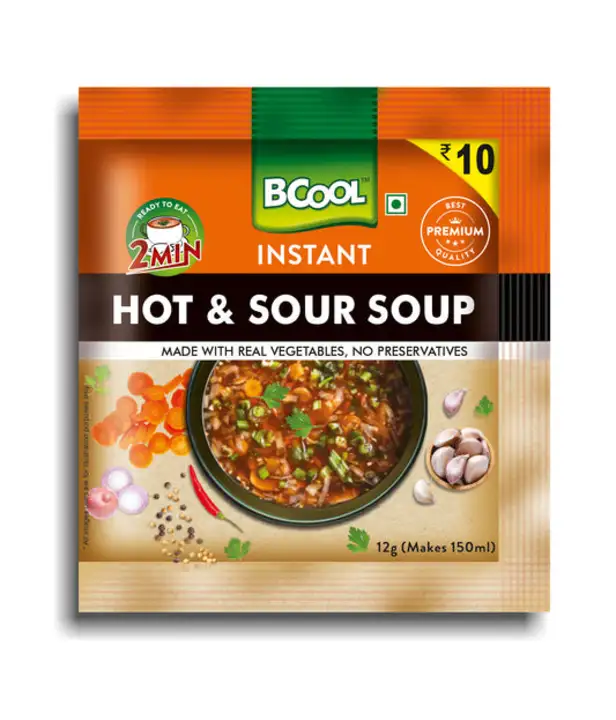 BCOOL Hot & Sour Soup Mix Sachet 12gm[Pack of 50] uploaded by Solidblack Foods Pvt Ltd on 9/5/2023