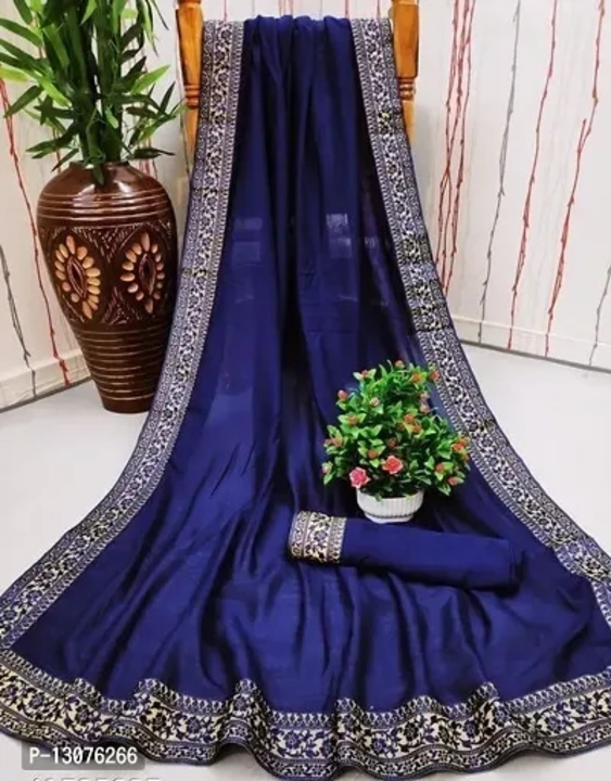 FANCY SAREE WITH FANCY LACE BORDER uploaded by Shree Krishna collection on 9/5/2023