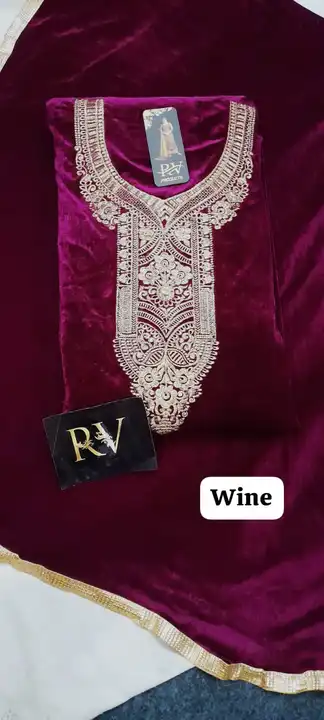 Womens Velvet salwar suits with stole at wholesale prices  uploaded by business on 9/6/2023