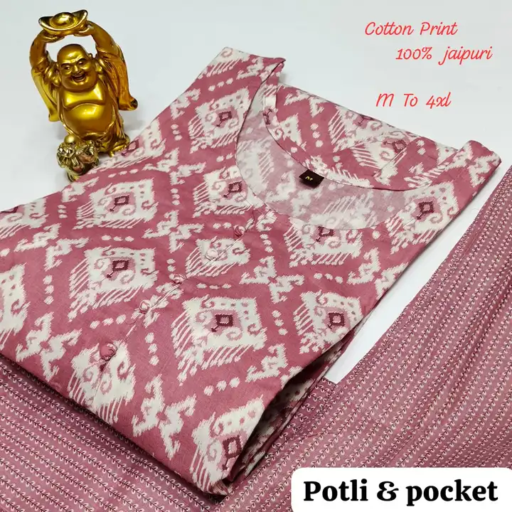 Cotton Jaipuri kurti pant set uploaded by business on 9/6/2023