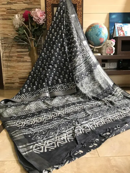 Cotton Linen saree  uploaded by business on 9/6/2023