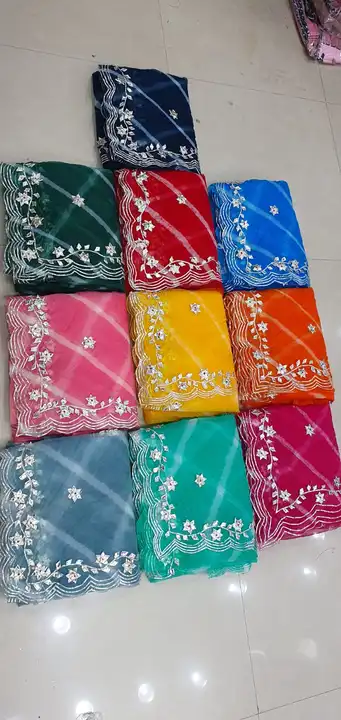 Organza saree uploaded by business on 9/6/2023