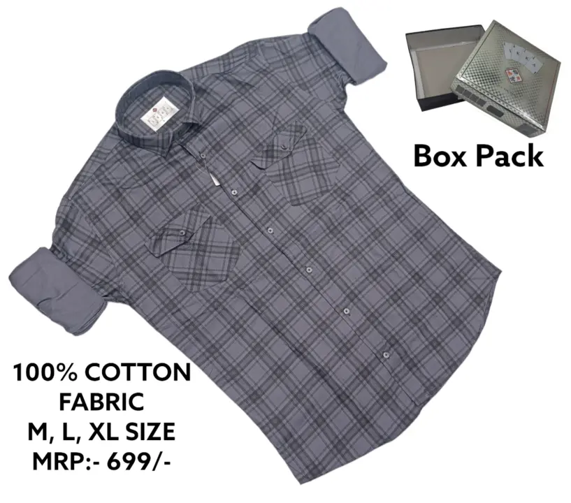 ♦️♣️1KKA♥️♠️ EXCLUSIVE BOX PACKING COTTON CHECKERED SHIRTS FOR MEN uploaded by Kushal Jeans, Indore on 9/6/2023