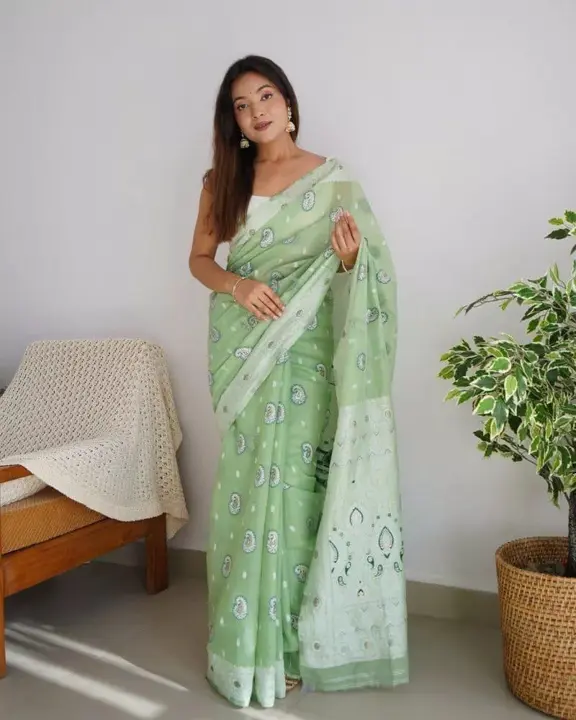 Rich pallu with allover multi Color Thread Mina Border design saree uploaded by business on 9/6/2023
