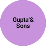 Business logo of Gupta'& sons