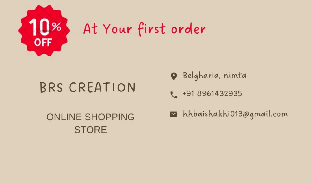 Visiting card store images of BRS Creation