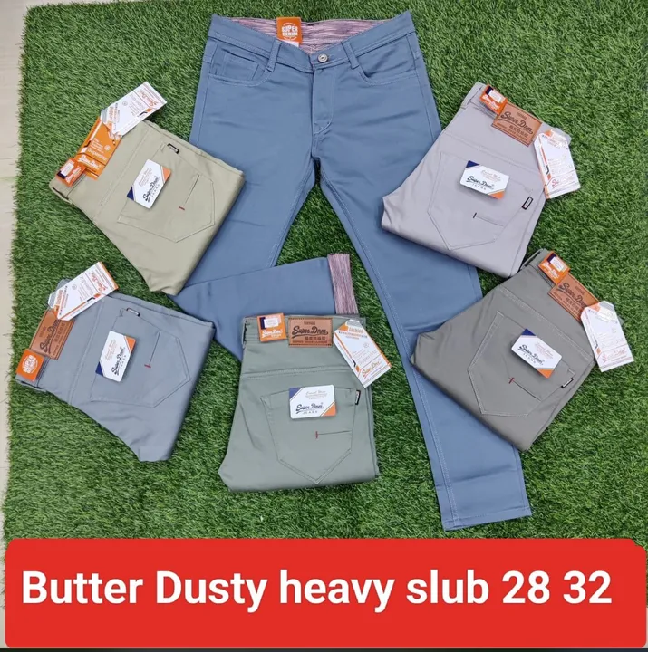 Butter Dusty Heavy Slub Jeans for men Size 28*36 uploaded by Panzar Jeans  on 9/6/2023