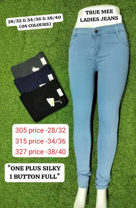 Post image Women's Oneplus silky 3 button jeans.
Size: 28×40