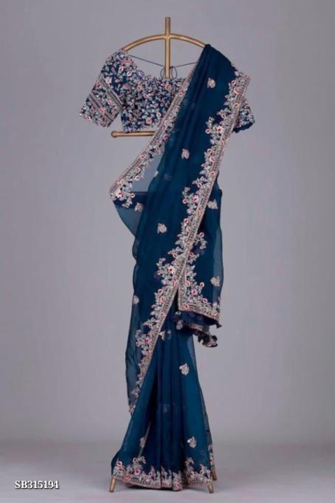 Partywear soft rangoli silk saree uploaded by business on 9/6/2023