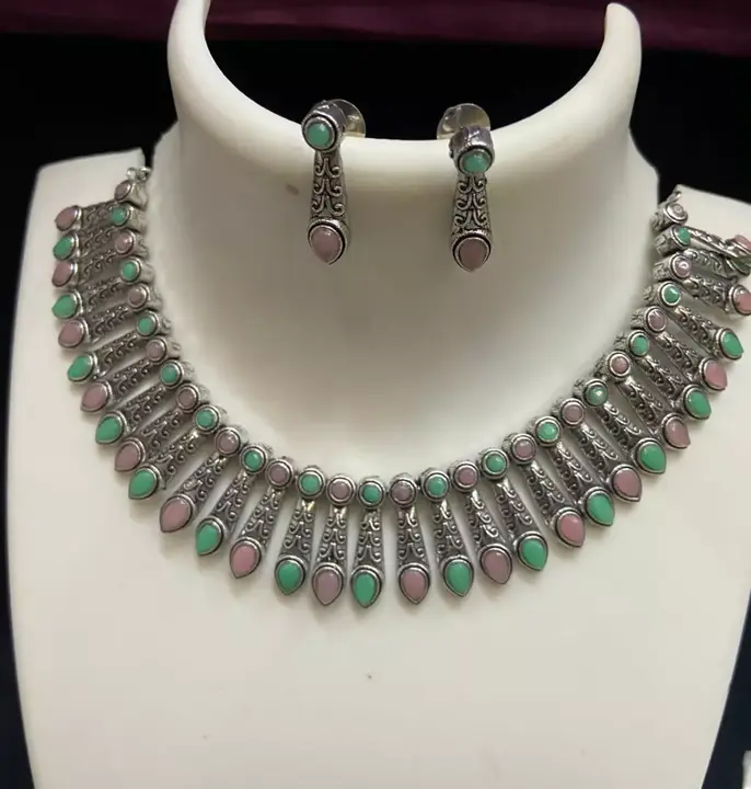 Silver Antique Necklace Set uploaded by Shree Creations on 9/7/2023