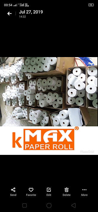 79mm * 30 Mtr Thermal paper roll for Super Market, Hotel Billing machine and Toll Tax Printer Roll uploaded by Kanak on 7/17/2020