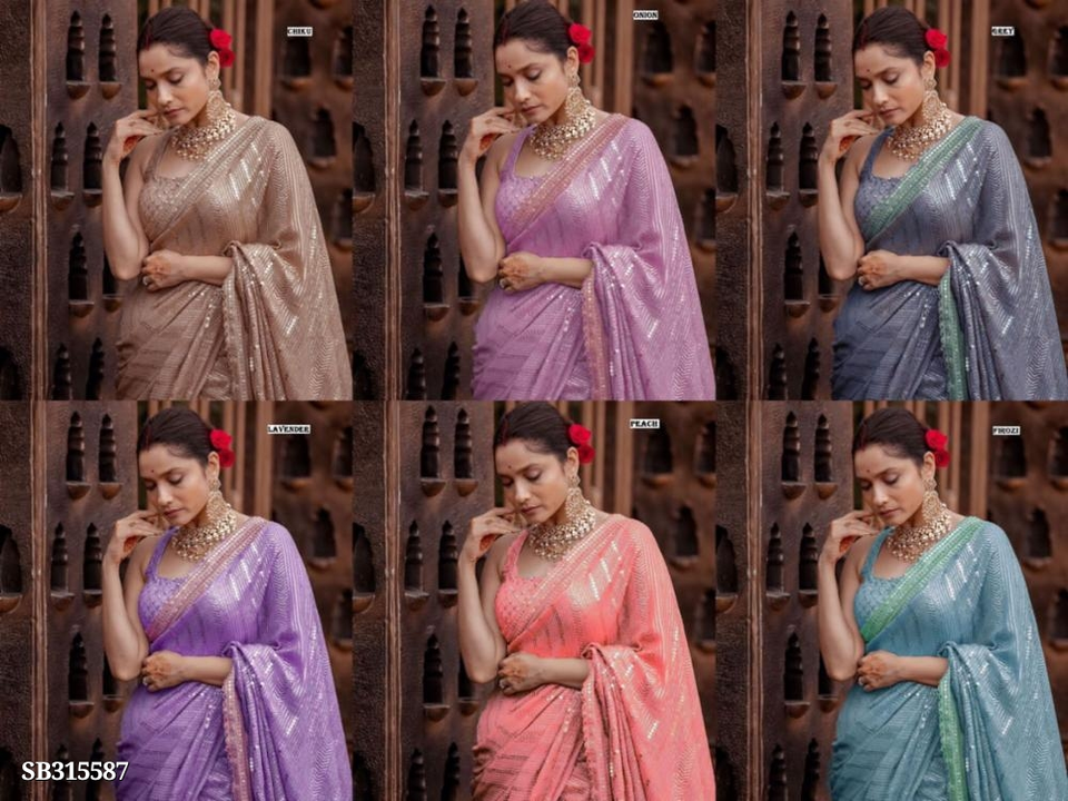 Superhit bollywood Ankita Lokhande sequence saree uploaded by business on 9/7/2023
