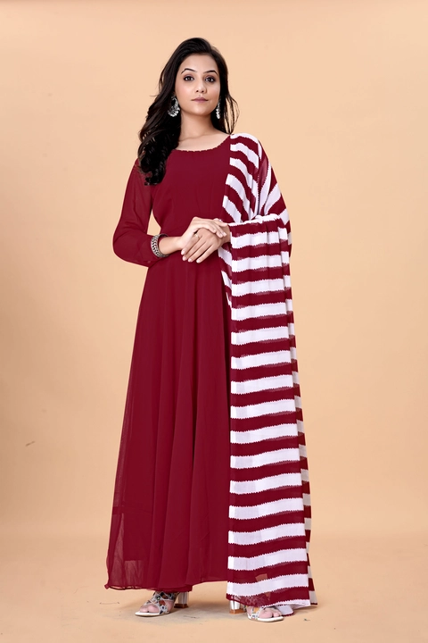 Post image Hey! Checkout my new product called
print dupatta gown .