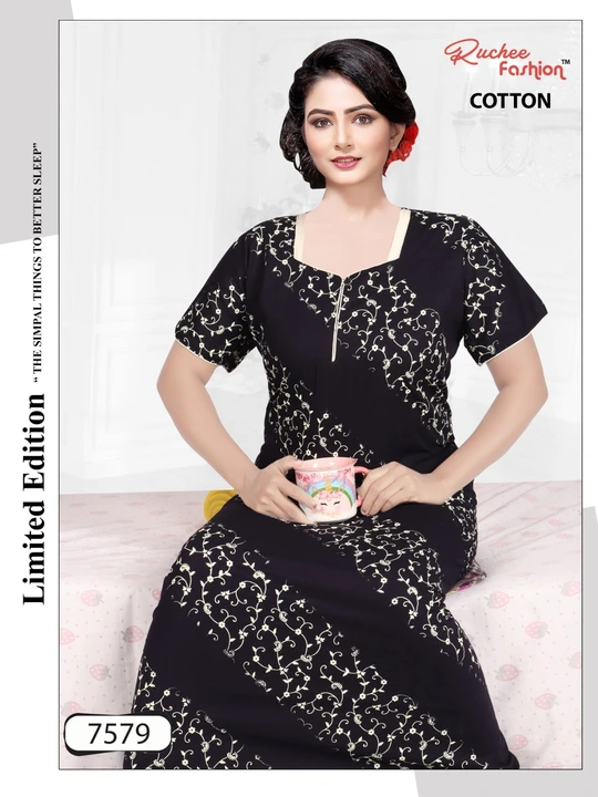 Cotton 0609 Ruchee Fashion Night Gowns uploaded by Kavya style plus on 9/7/2023
