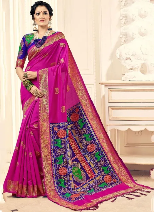 Magneta Colour Saree uploaded by Aardra collections on 9/7/2023