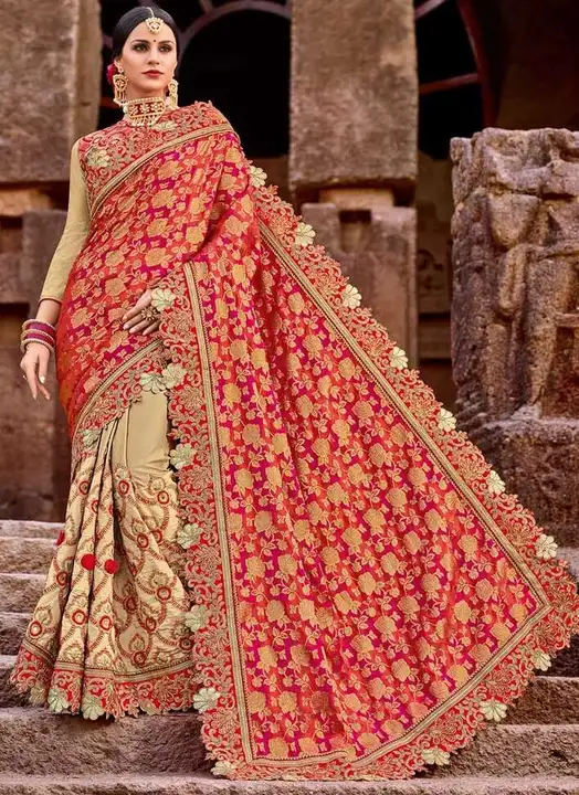 Red designer Saree uploaded by Aardra collections on 9/7/2023