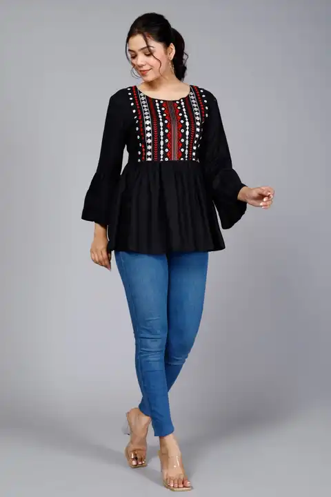 New Rayon embroidered short tops  uploaded by Radhe international on 9/7/2023