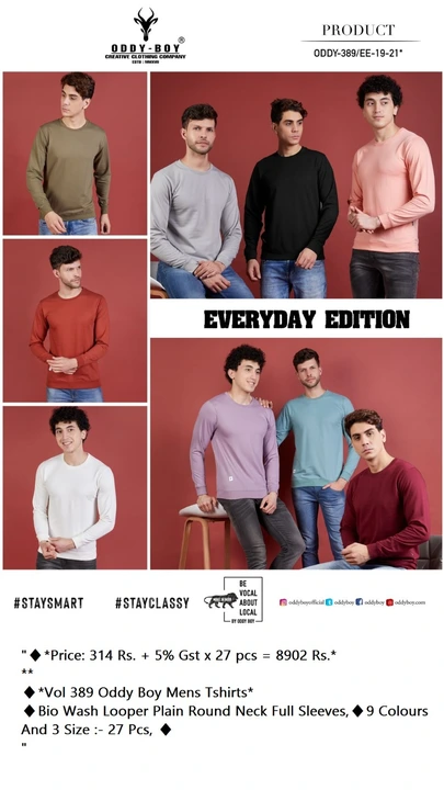 Vol 389 Oddy Boy Mens Tshirts uploaded by Kavya style plus on 9/7/2023