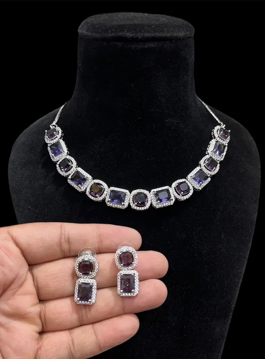 Necklace and earrings uploaded by VARDHAK COLLECTION  on 9/7/2023